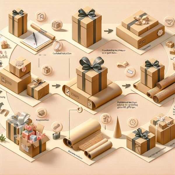 Verpacken von Geschenken mit Karton  