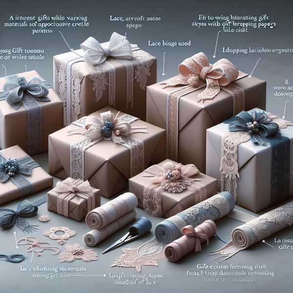 Verpacken von Geschenken mit Spitze  