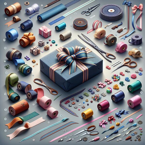 Verpacken von Geschenken mit Bändern  