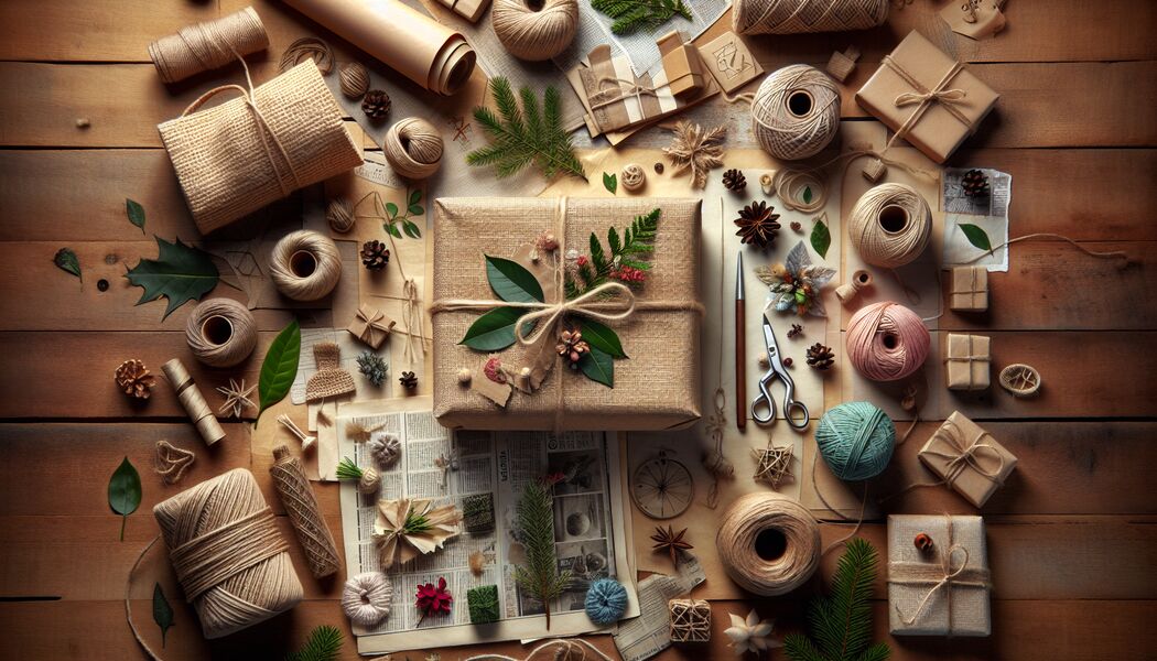 Holzstücke für rustikalen Charm nutzen   - Verpacken von Geschenken mit Naturmaterialien  
