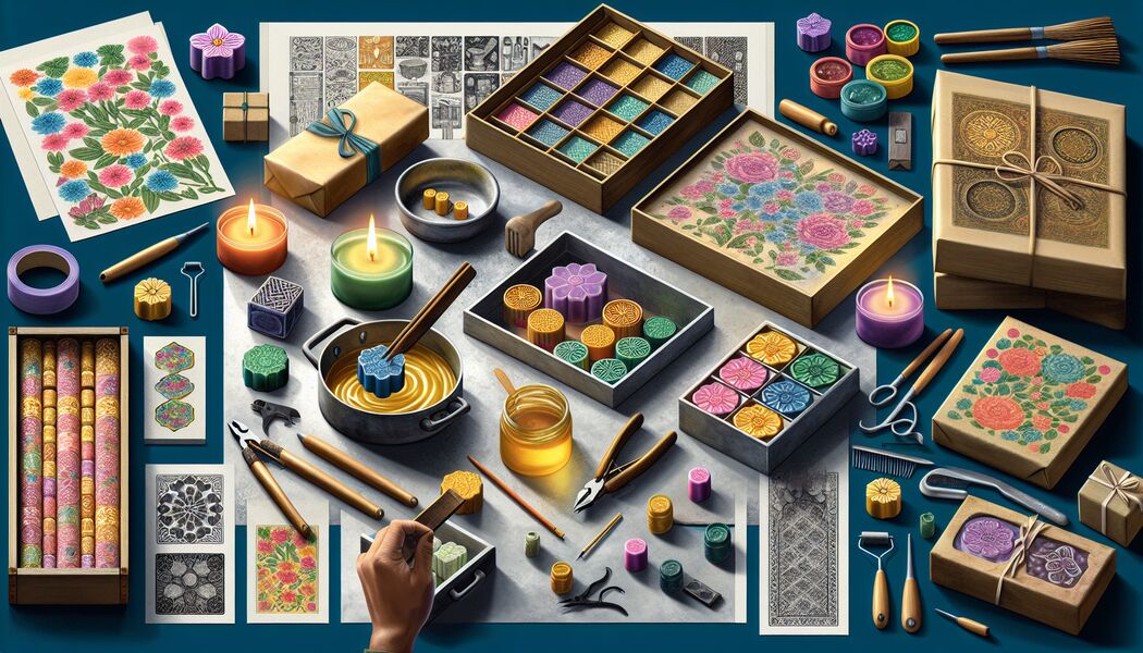 Verwendung von Farben und Düften - Verpacken von Geschenken mit Wachs