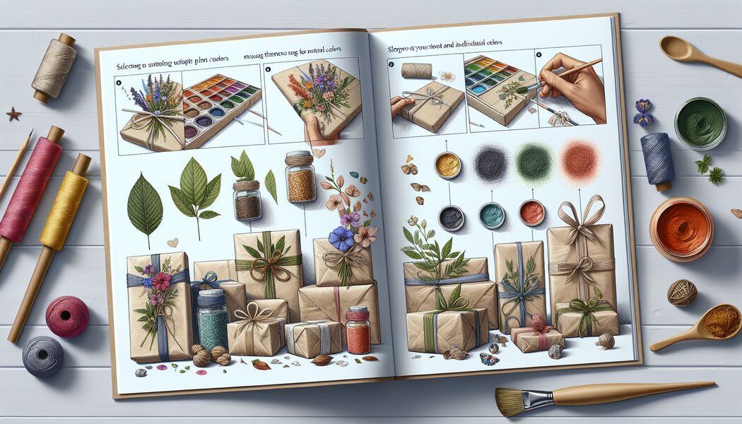 Kreatives Gestalten mit Naturmotiven - Verpacken von Geschenken mit Naturfarben