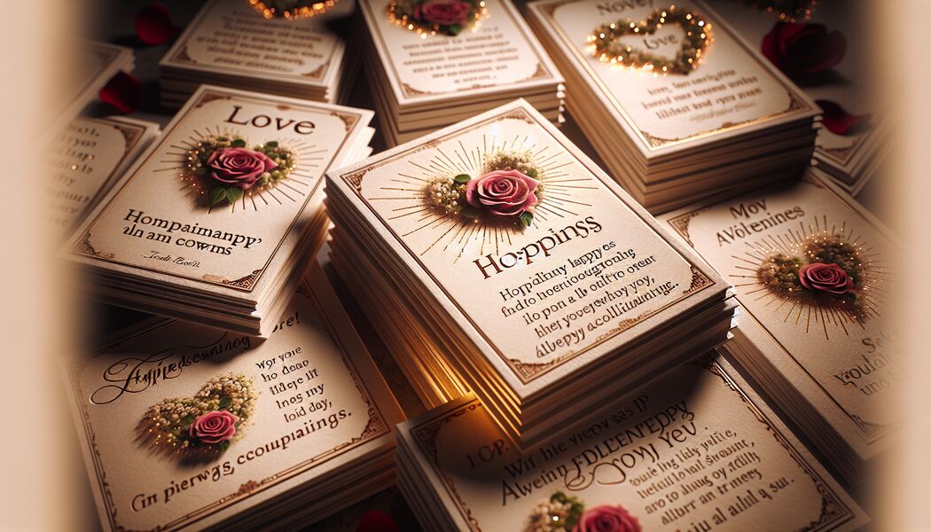 Möge das Glück euch stets begleiten - Romantische Sprüche für Hochzeitsgeschenkkarten