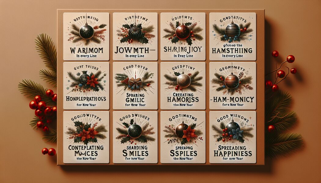 Zuversicht und Hoffnung für das neue Jahr - Stimmungsvolle Sprüche für Weihnachtsgeschenkkarten