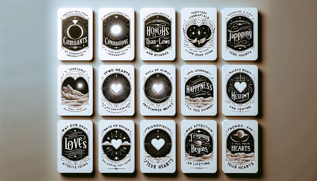 Zwei Herzen, ein ganzes Leben lang - Romantische Sprüche für Hochzeitsgeschenkkarten