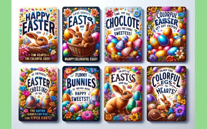 Bunte Sprüche für Oster-Geschenkkarten