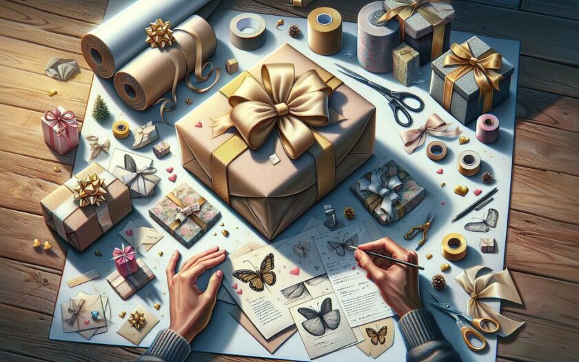 Verpacken von Geschenken mit Liebe