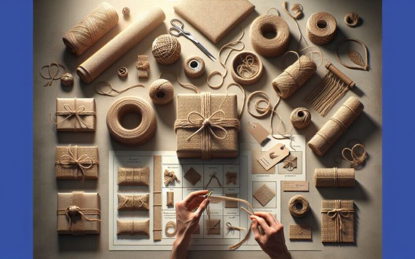 Verpacken von Geschenken mit Jute