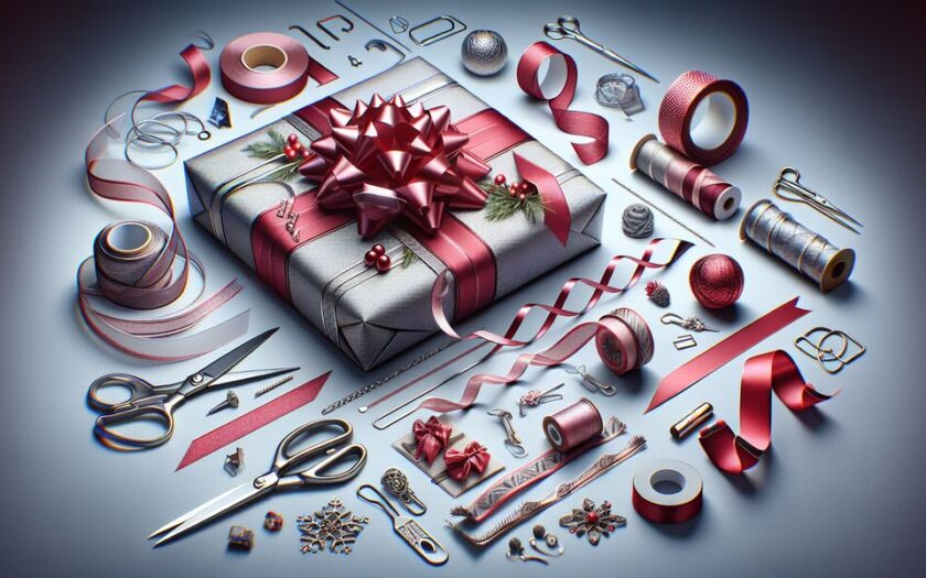 Verpacken von Geschenken mit Band